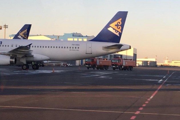 В аэропорту Астаны произошло задымление двигателя самолета