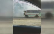 Пассажирский автобус загорелся в Темиртау