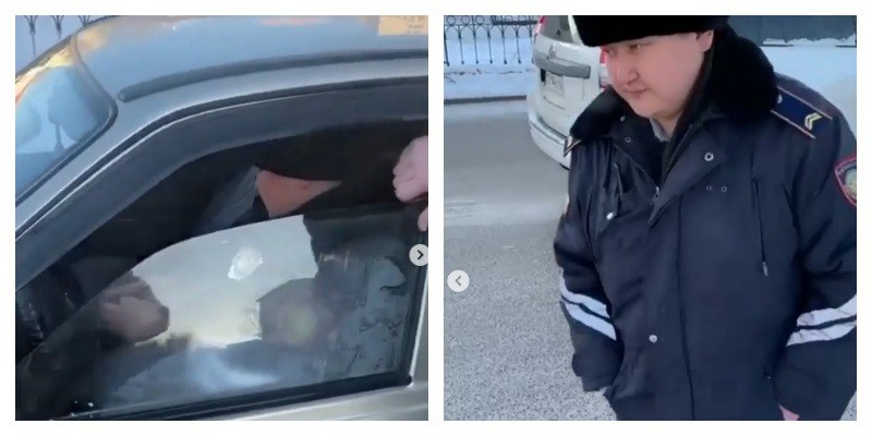 Пьяный сотрудник полиции устроил ДТП в Астане (видео)