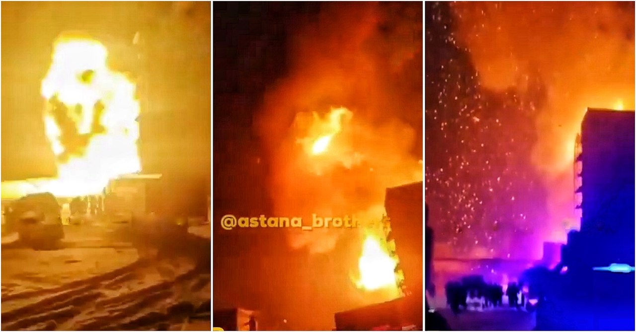Огромный столб пламени и громкий хлопок: в Астане взорвался газовый резервуар (видео)