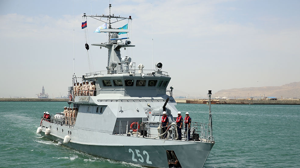 Военный корабль Казахстана прибыл в Баку