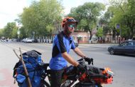 Бродяга из России посетил Петропавловск на велосипеде