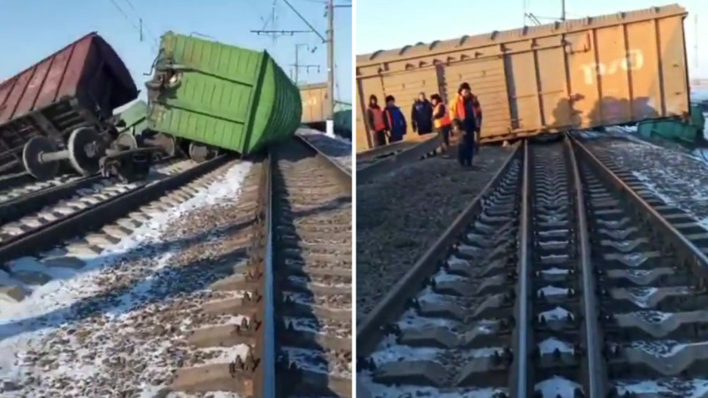 12 вагонов грузового поезда сошли с рельсов в Карагандинской области