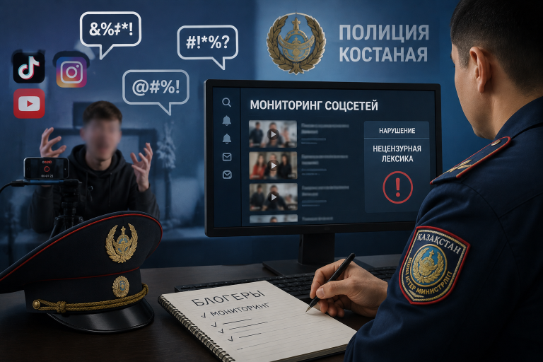 Полиция Костаная продолжает следить за блогерами, выпускающими контент с нецензурной лексикой