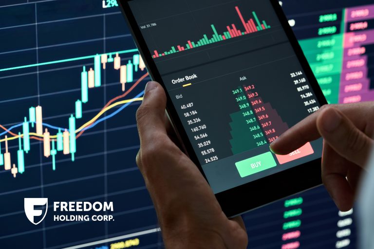 Successful of trader use phone trading stock exchange graph money, global economic, trader investor,graph money of block chain stock market cryptocurrency selling and buy with price chart data graph