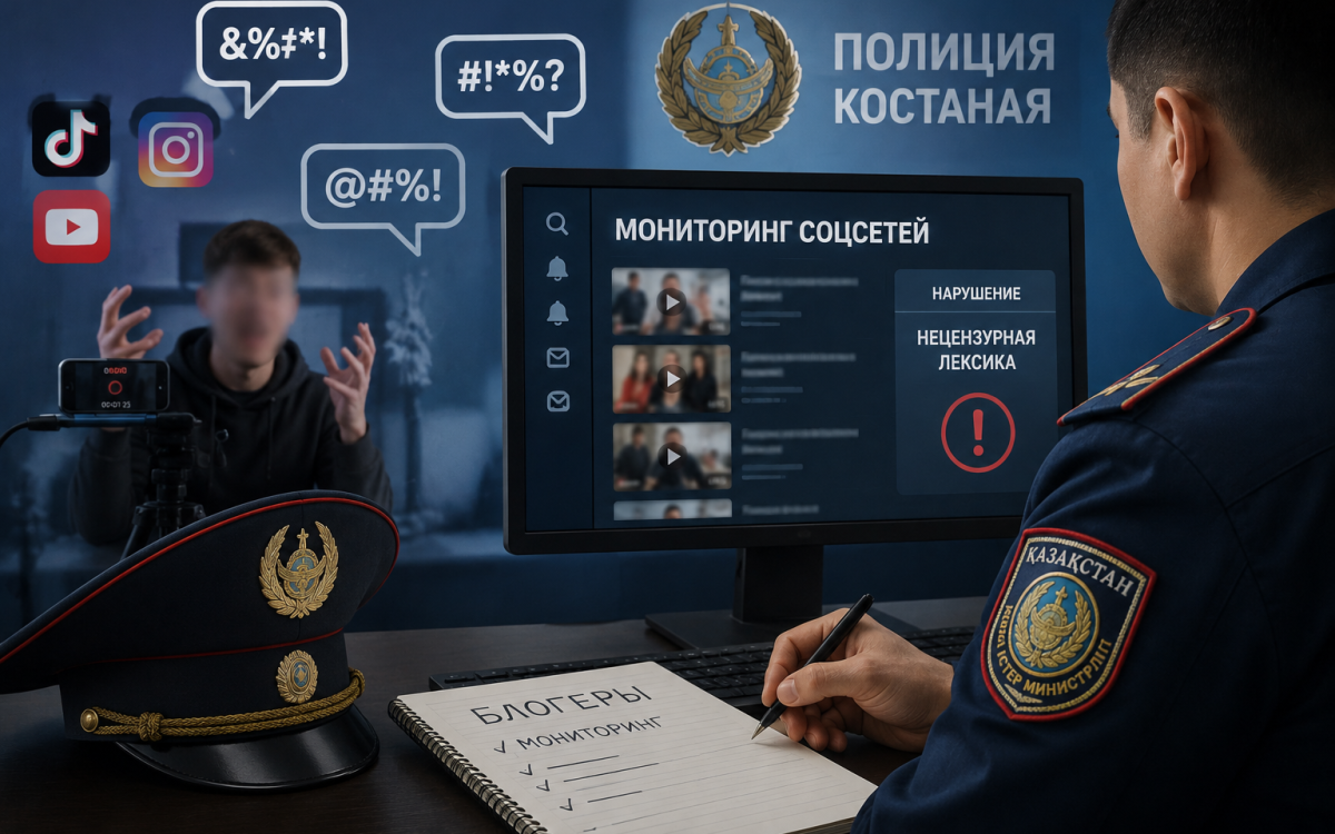 Полиция Костаная продолжает следить за блогерами, выпускающими контент с нецензурной лексикой